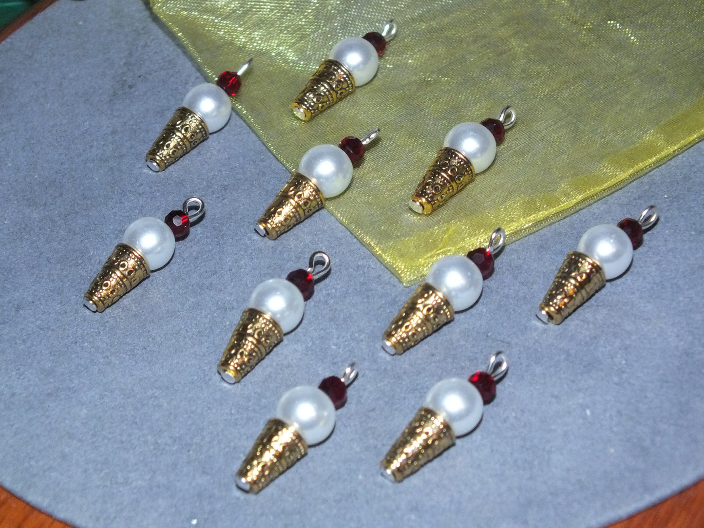 Handmade Ice Cream Cone Charms - White