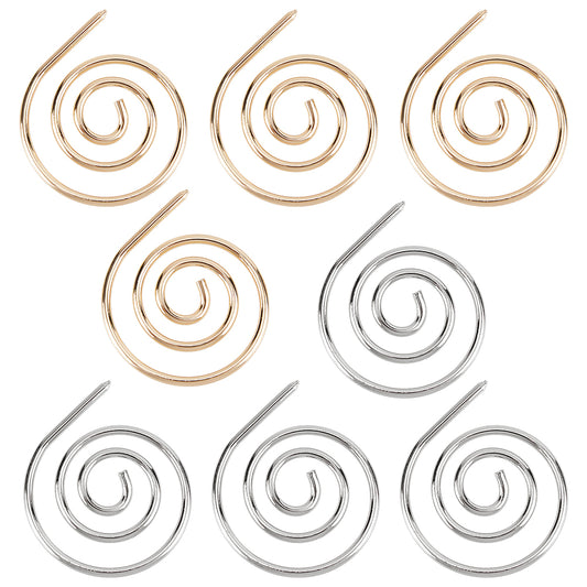 8pc large gold / silver spiral stitch markers, 41mm x 34mm