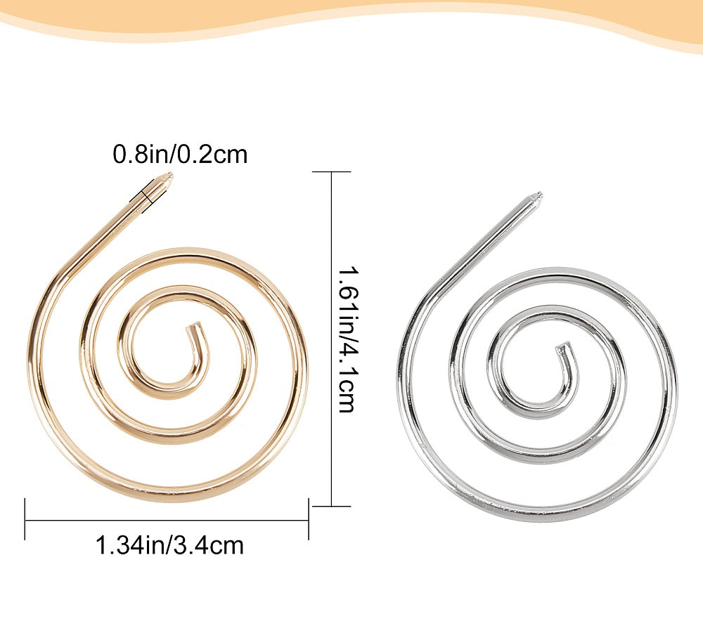 8pc large gold / silver spiral stitch markers, 41mm x 34mm