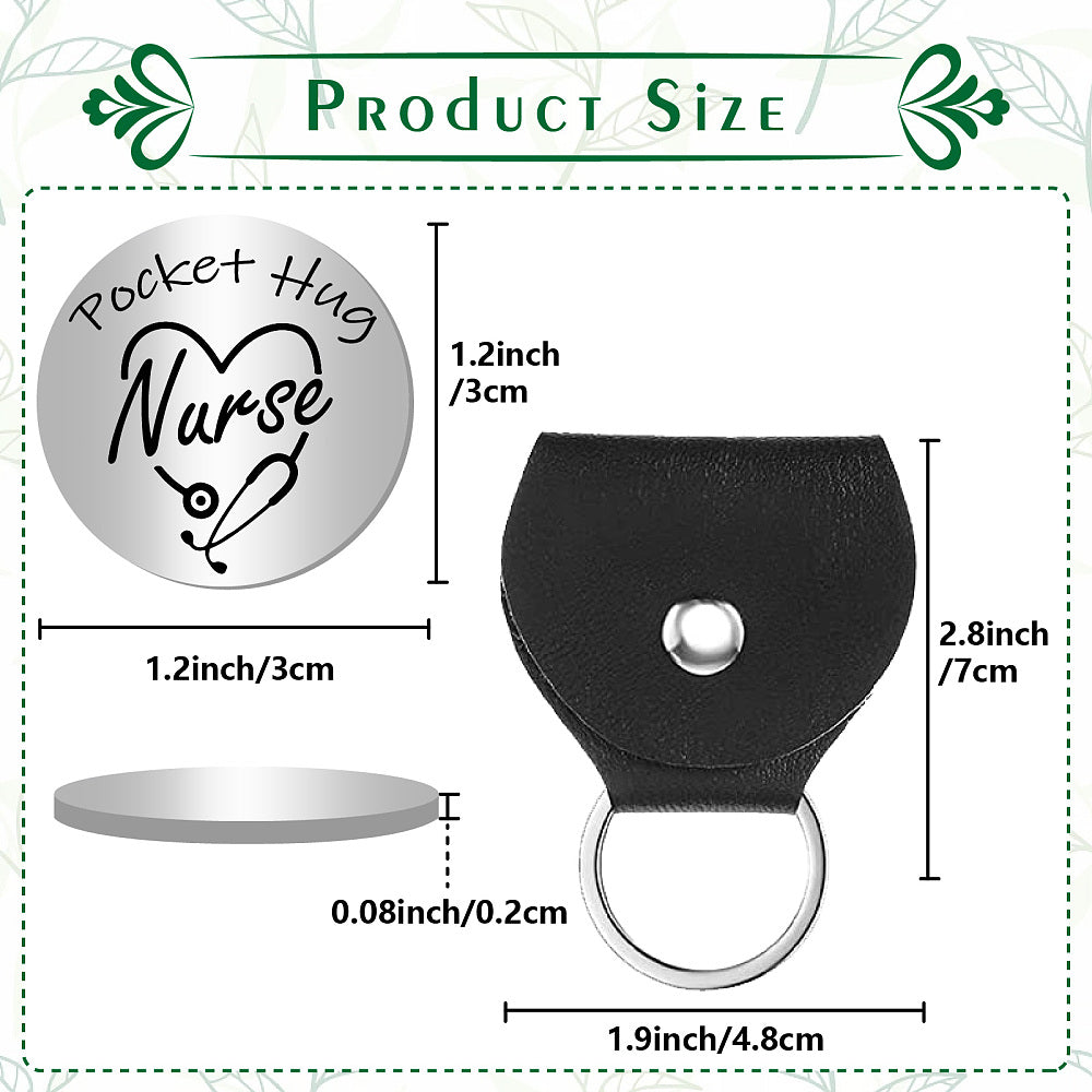 Little Pocket Hug NURSE coin + leather keyring holder