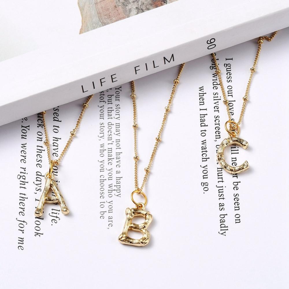 Necklace making set - A-Z Alphabet Charms + Necklace + Jump Rings, Gold Tone