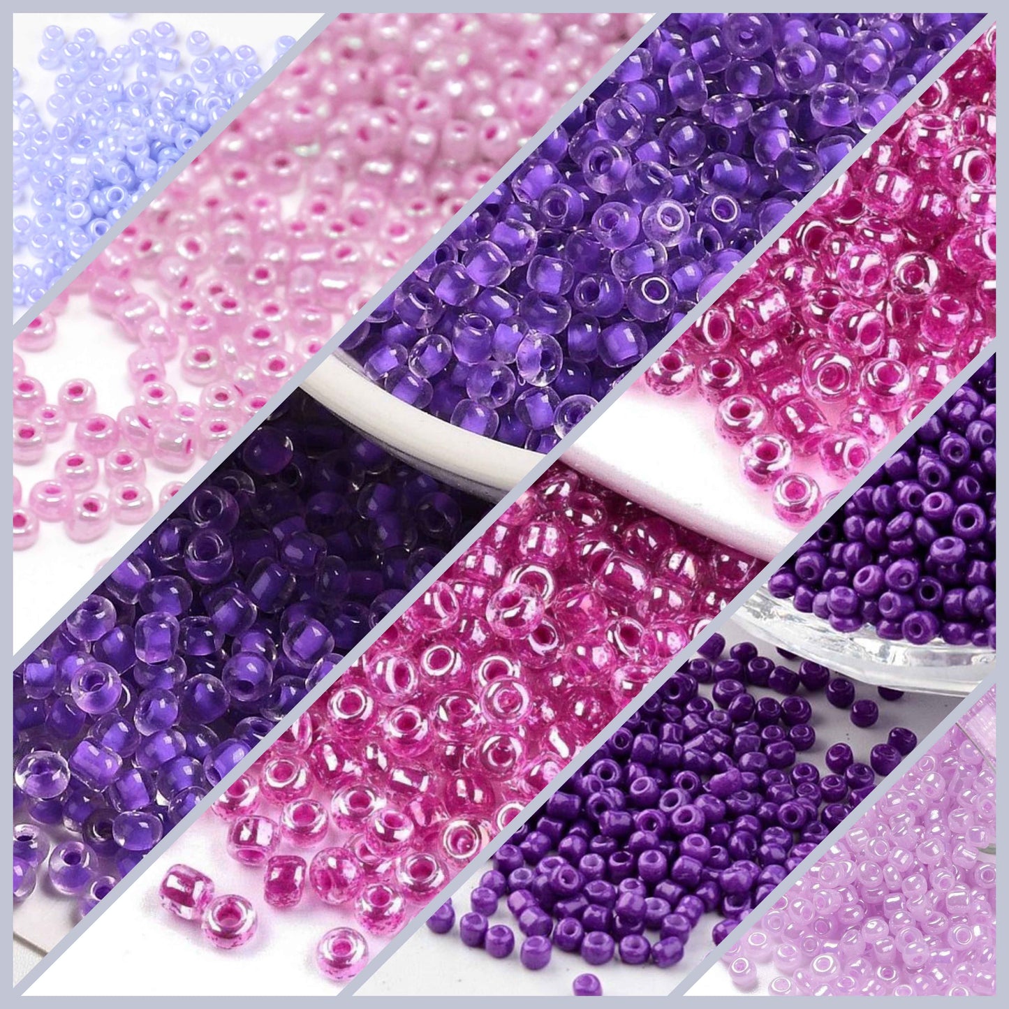 2mm Forest Fruits purple seed bead selection box - assorted styles and finishes