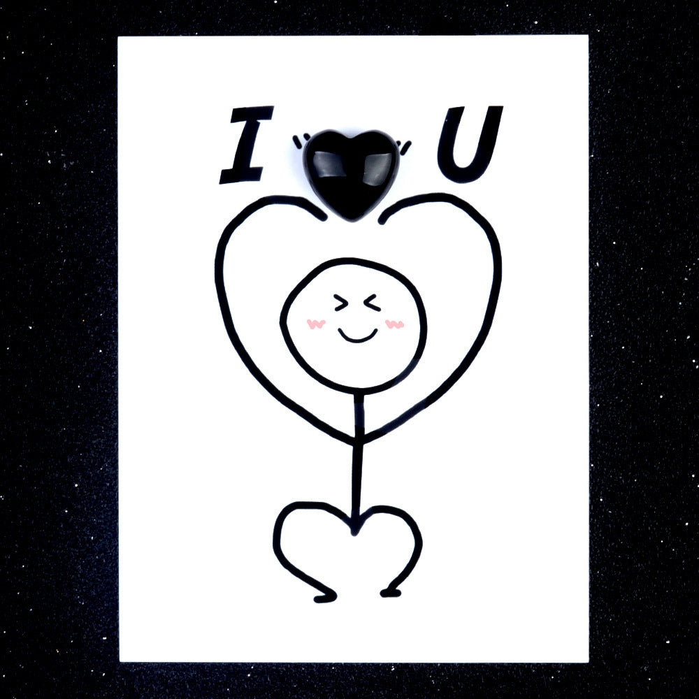 Gemstone heart pocket hug - friendship / love token (style #1)