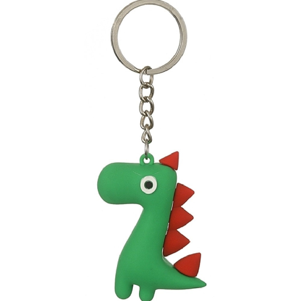Chunky 3D animal keyrings - Dinosaur, Lion, Leopard, Zebra - colourful PVC