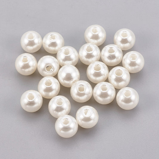 200pcs ivory white 6mm imitation pearl acrylic beads