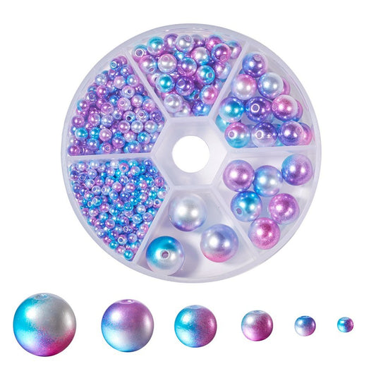 'Orchid' Mermaid gradient beads box, 564pcs in 3mm-12mm sizes