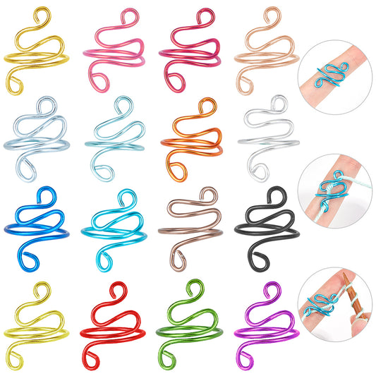 16pcs Aluminium Crochet Knitting Yarn Tension Hook Rings