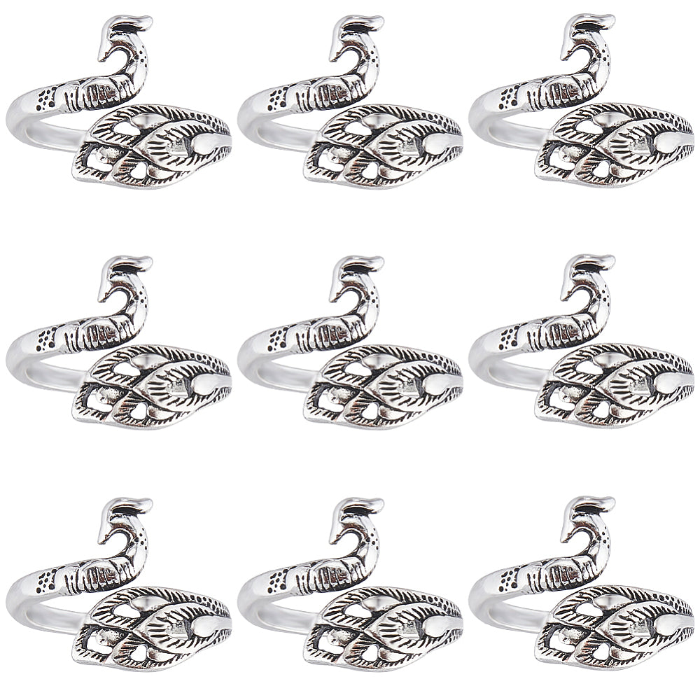 10pcs Decorative Peacock Crochet Knitting Yarn Tension Hook Rings