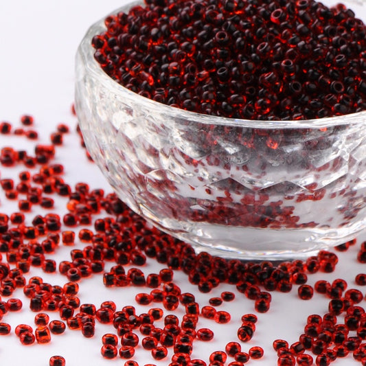 2mm blood berry red glass seed beads, 50g - 1kg