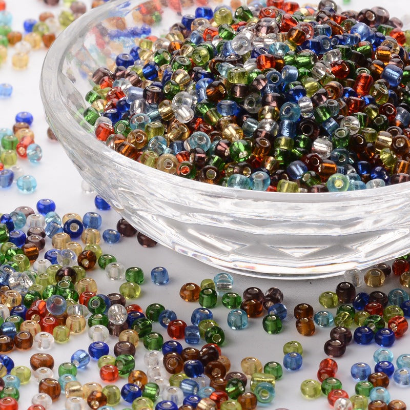 3mm Festive silver lined mix glass seed beads, 50g - 1kg