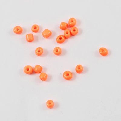 4mm - 5mm orange baked painted glass seed beads, 50g