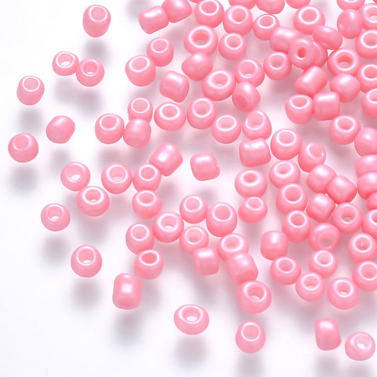 4mm - 5mm pink glass seed beads, 50g - 1kg