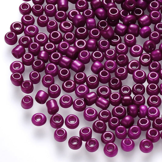 4mm - 5mm deep plum purple glass seed beads, 50g - 1kg