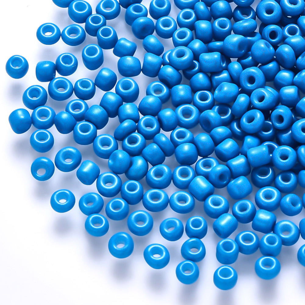 4-5mm dodger blue glass seed beads, 50g