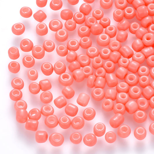 4mm - 5mm light coral glass seed beads, 50g - 1kg