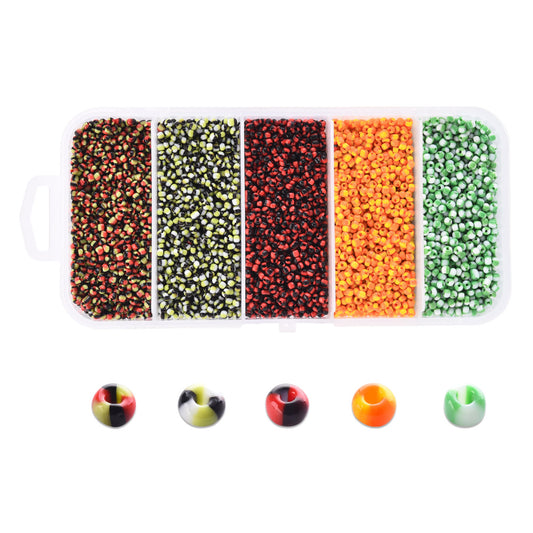 90g 2mm Halloween mix 2 striped glass seed bead seep selection box
