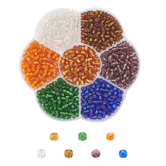 Autumn 4mm seed bead selection box - 700pcs silver lined