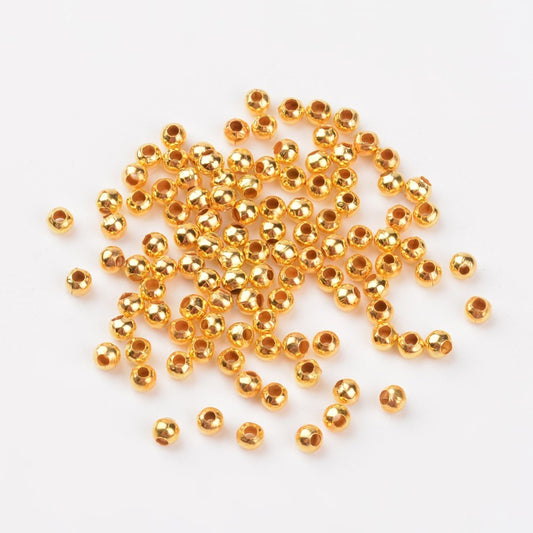 500pcs gold 3mm iron spacer beads, 1.2mm hole