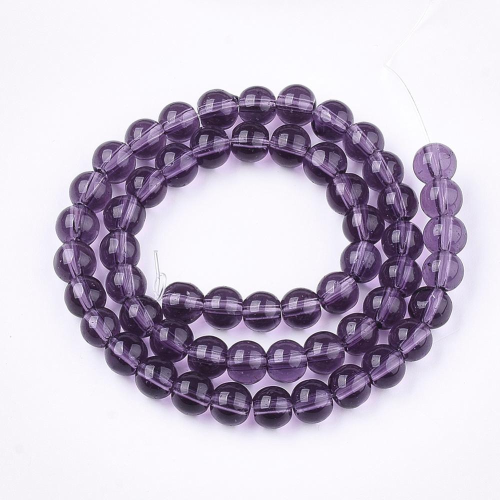 250pcs imitation jade glass 4mm purple beads