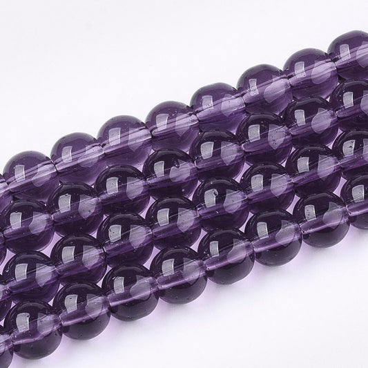 250pcs imitation jade glass 4mm purple beads