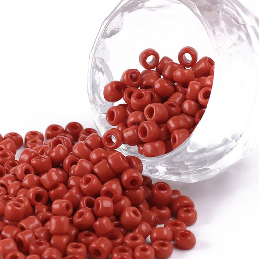 4mm red glass seed beads, 50g - 1kg