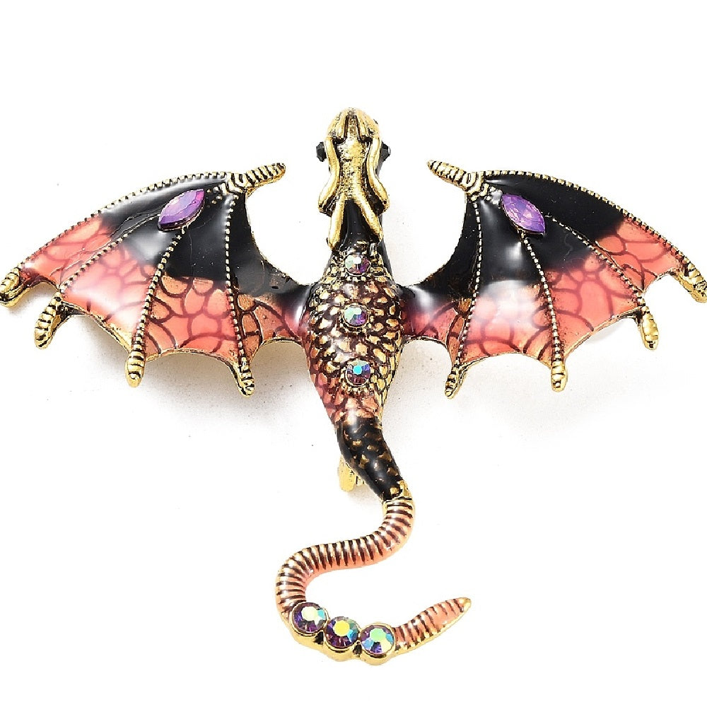 Flying Dragon Brooch - choose colour & style