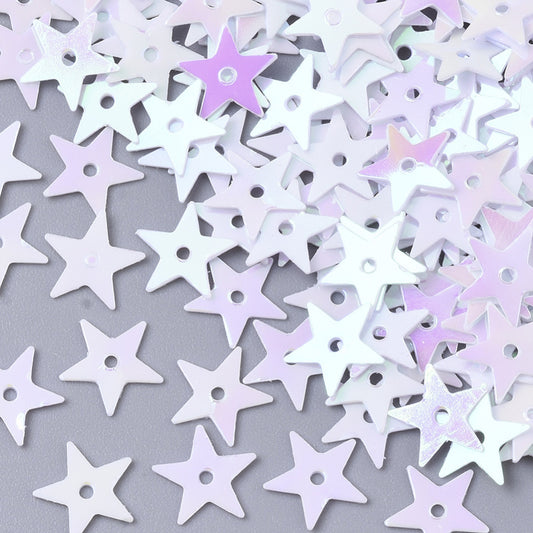7mm pale pink pearlised star sequins, 15g pack (1,600pcs approx.)