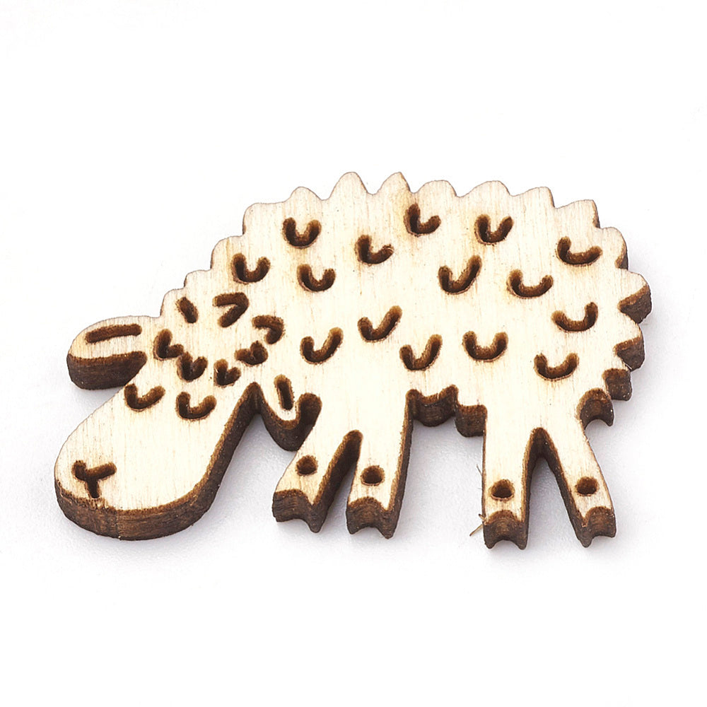 50pcs laser cut unpainted wooden blank craft shapes, animals & nature