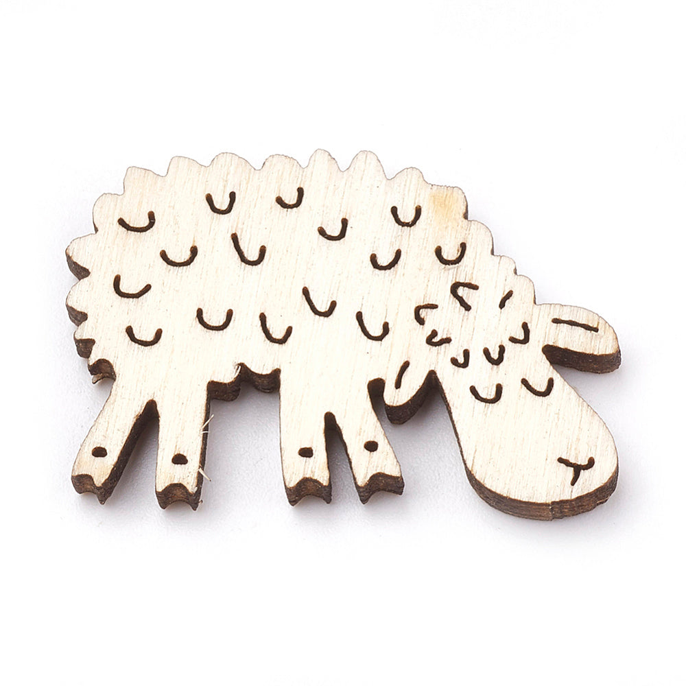 50pcs laser cut unpainted wooden blank craft shapes, animals & nature