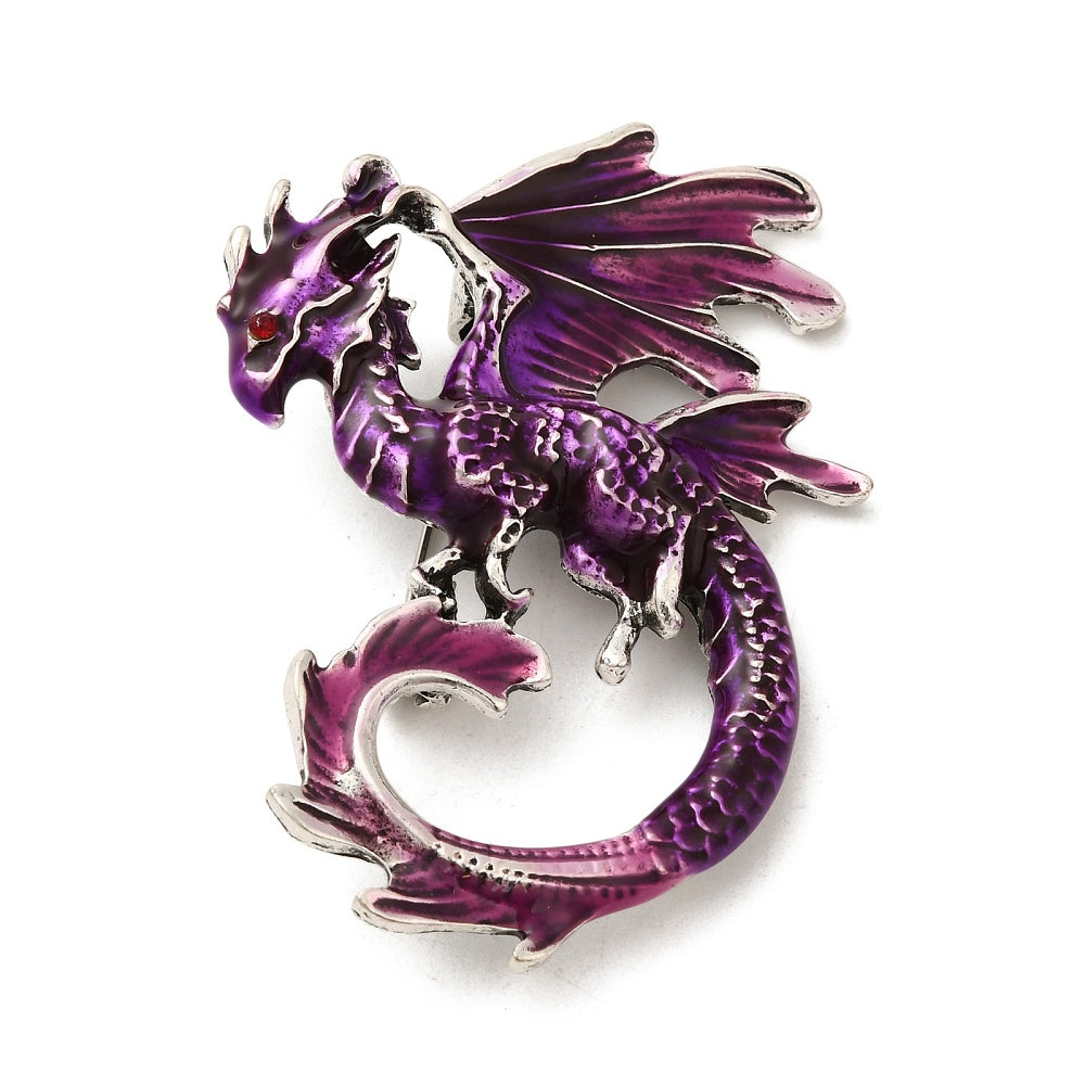 Flying Dragon Brooch - choose colour & style