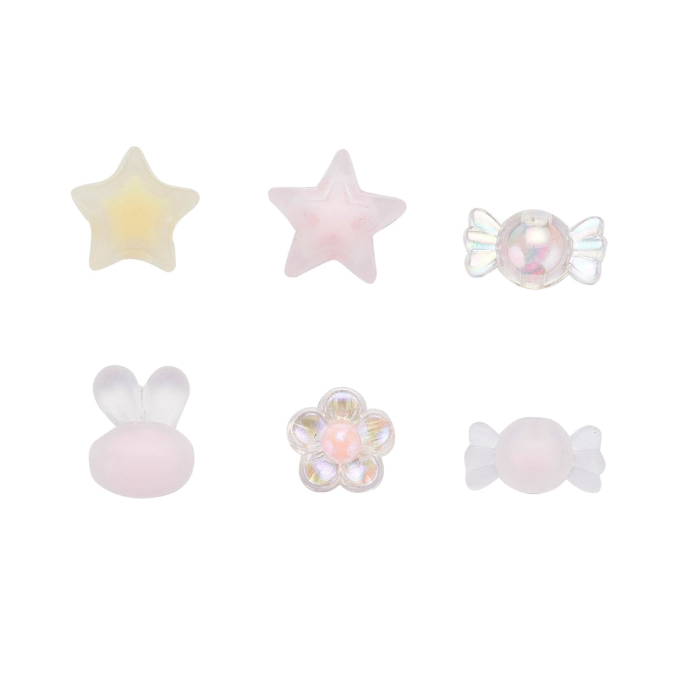 Bead-in-bead assortment box - stars, flowers, candy sweets, rabbits