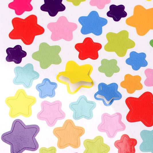 310pcs mixed size star stickers - 5 sheets, 62pcs per sheet