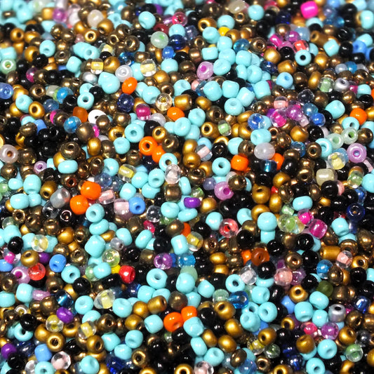 4mm Atlantis mix glass seed beads, 50g - 1kg
