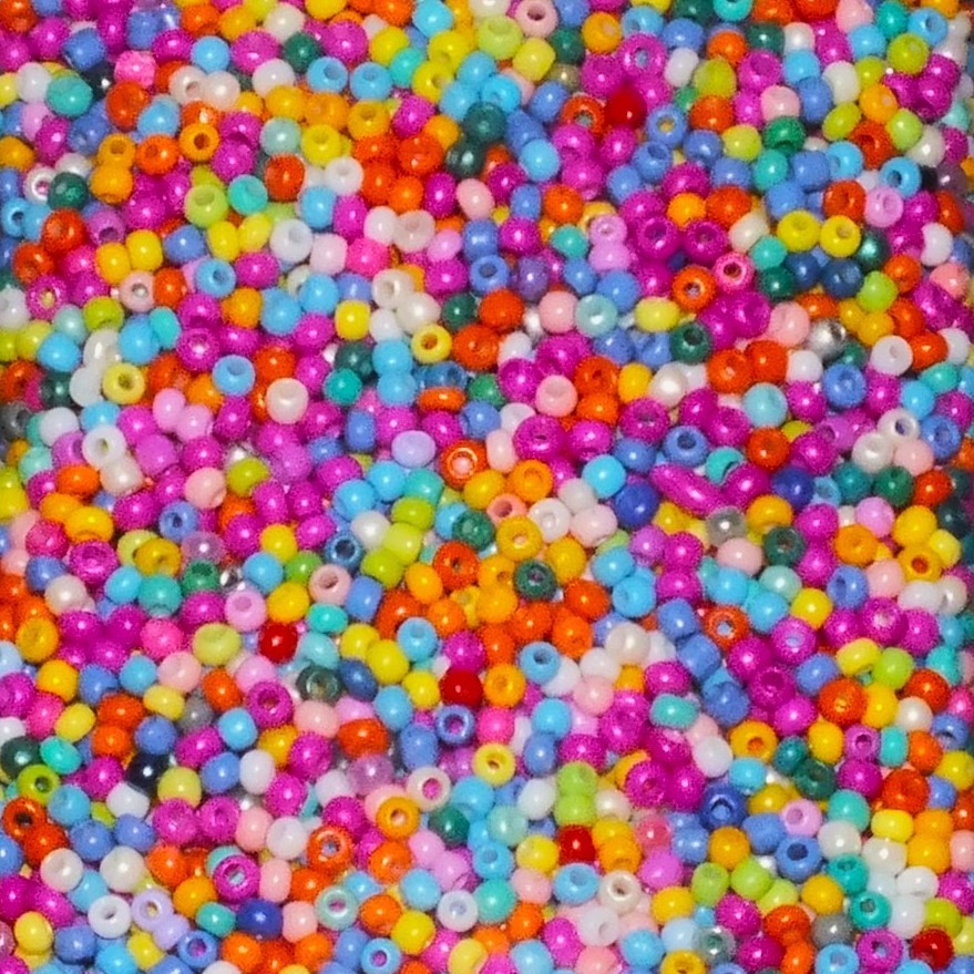 2mm x 1.5-2mm sprinkles mix glass seed beads, 50g - 1kg