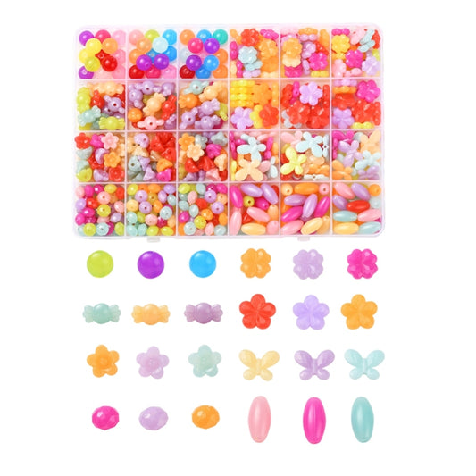 Big 533pcs 'Jelly' assortment bead craft box, including round beads, flowers, sweets, butterflies & more!
