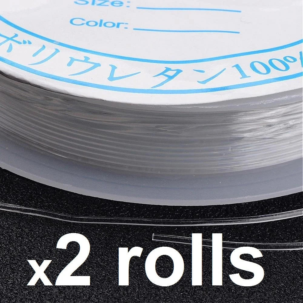 2 rolls of beading elastic, choose from 0.4mm to 1.0mm