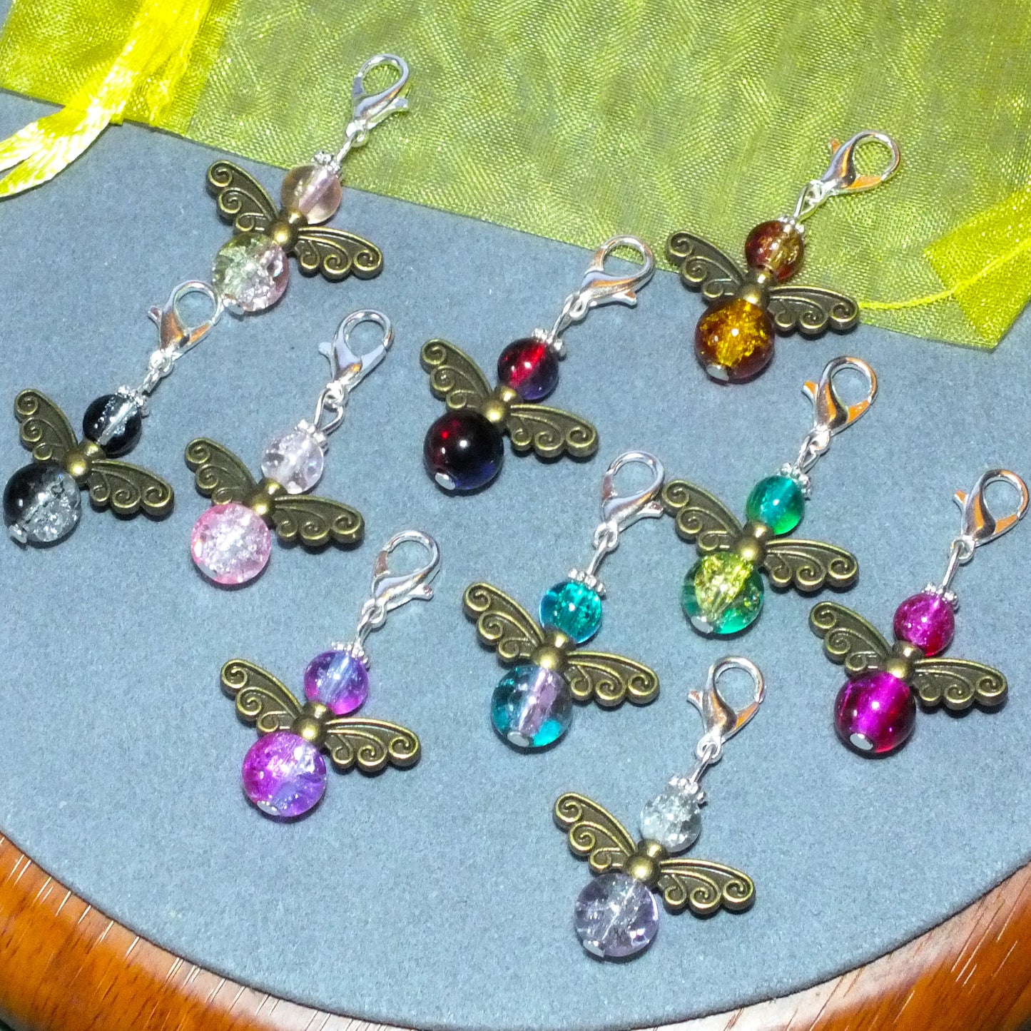 10-50pcs Handmade Glass Two-tone Guardian Angel Dangle Charms