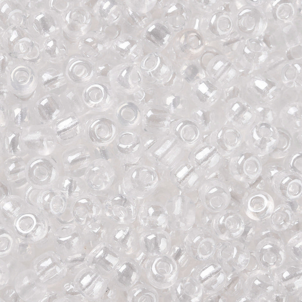 1lb (454g) Bulk Bag - 4mm Clear Lustered Glass Seed Beads