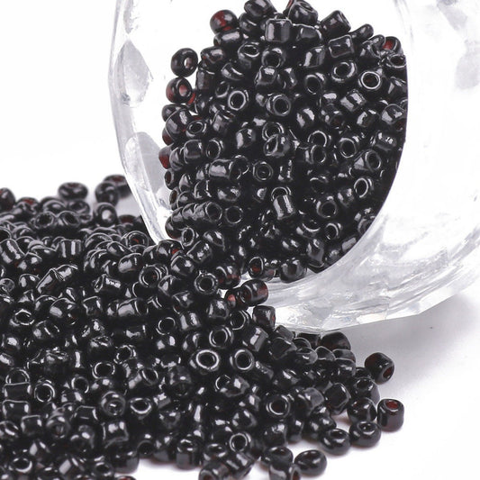 2mm black glass seed beads, 50g - 1kg