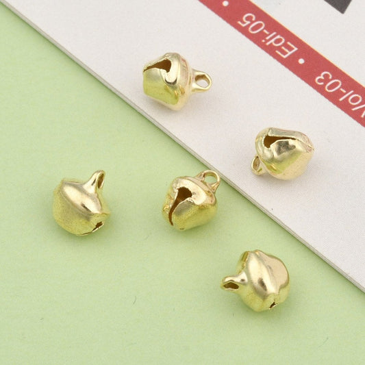 100pcs gold tone bell charms, 9.5mm