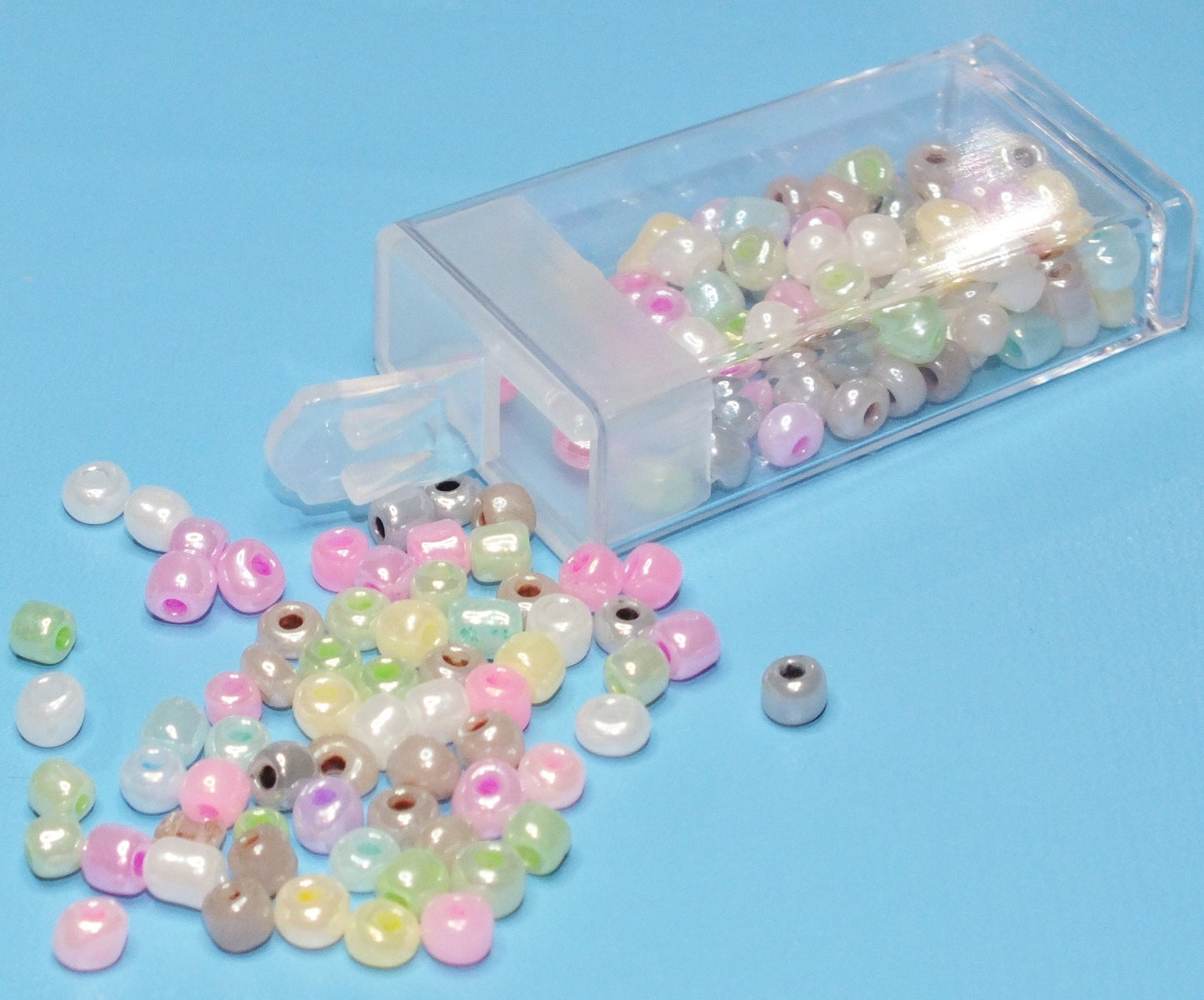 Giant seed bead variety box - 64 reusable tubs (2mm - 4mm) of seeds in a carrycase.