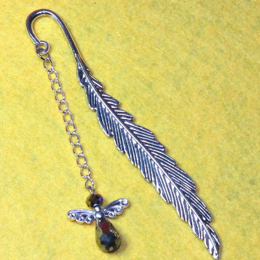 Guardian Angel bookmark with feather design (electroplated)