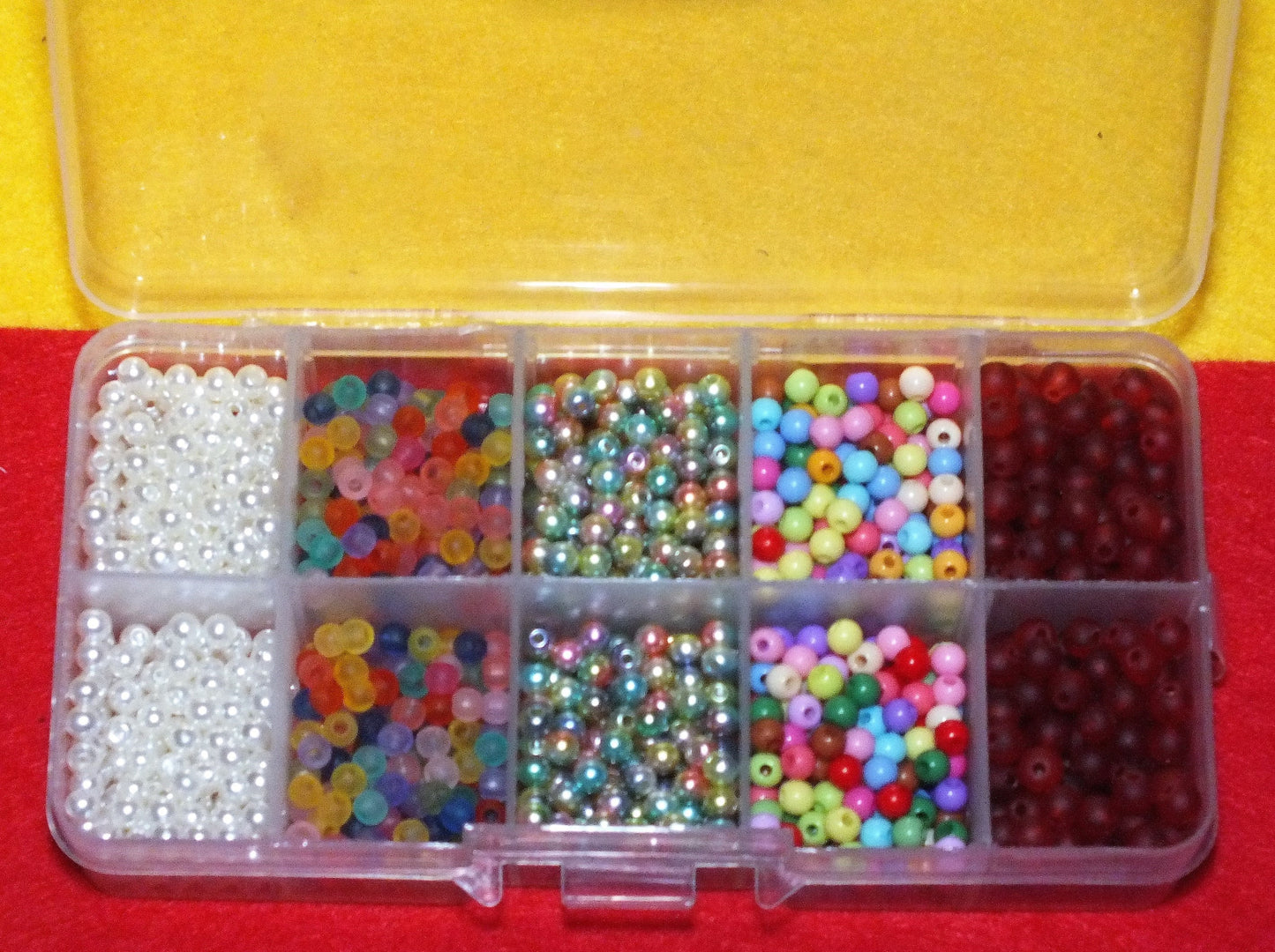 1400pcs 4mm beads mix + roll of elastic