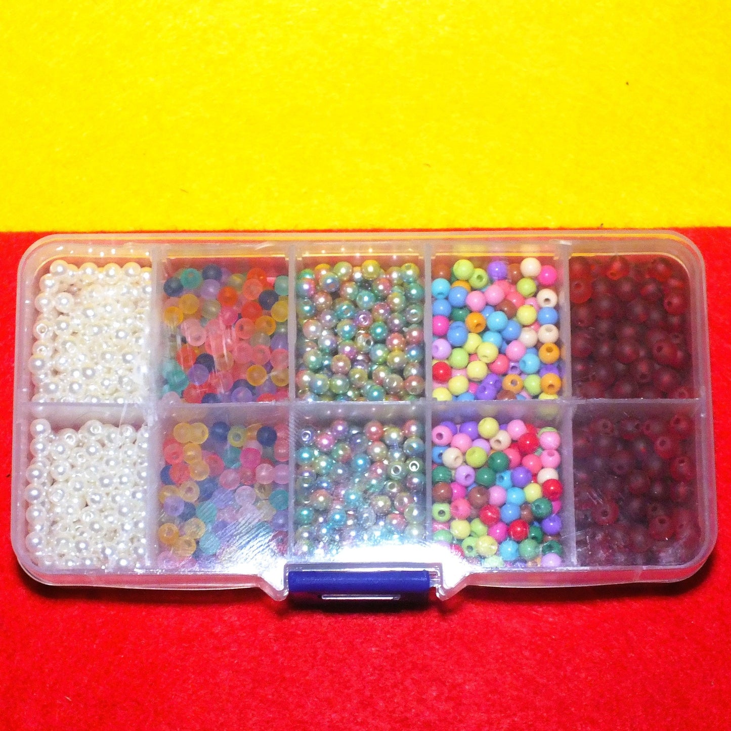 1400pcs 4mm beads mix + roll of elastic